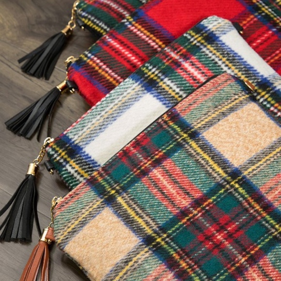 BellanBlue Handbags - Plaid print shoulder Crossbody Bag